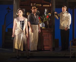 (from left) Eden Espinosa as Sadie Thompson, Jeremy Davis as Jo, and Mike Sears as Quartermaster @ BroadwayWorld (from left) Eden Espinosa as Sadie Thompson, Jeremy Davis as Jo, and Mike Sears as Qu Photo