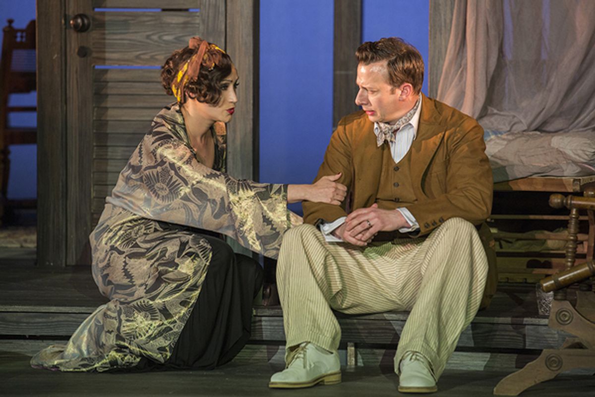 Eden Espinosa as Sadie Thompson and Tally Sessions as Alec MacPhail at 