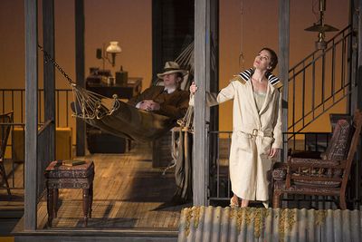 Betsy Morgan as Louisa MacPhail with Tally Sessions as Alec MacPhail Photo