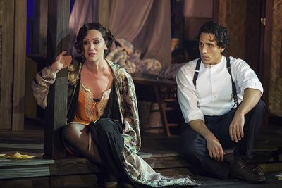 Eden Espinosa as Sadie Thompson and Jared Zirilli as Alfred Davidson Photo