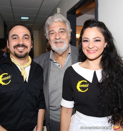 Placido Domingo with Jose Adan Perez and Samarie Alicea Photo