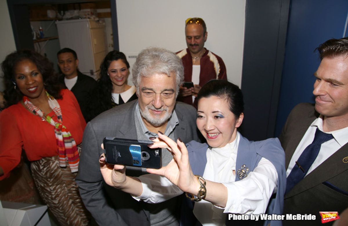 Placido Domingo and  Sahoko Sato Timpone with cast at 