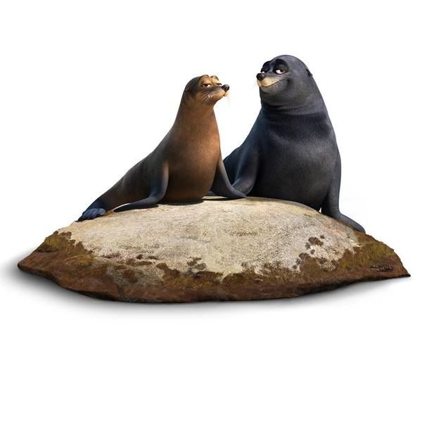 RUDDER (voice of Dominic West) and FLUKE (voice of Idris Elba)  Photo