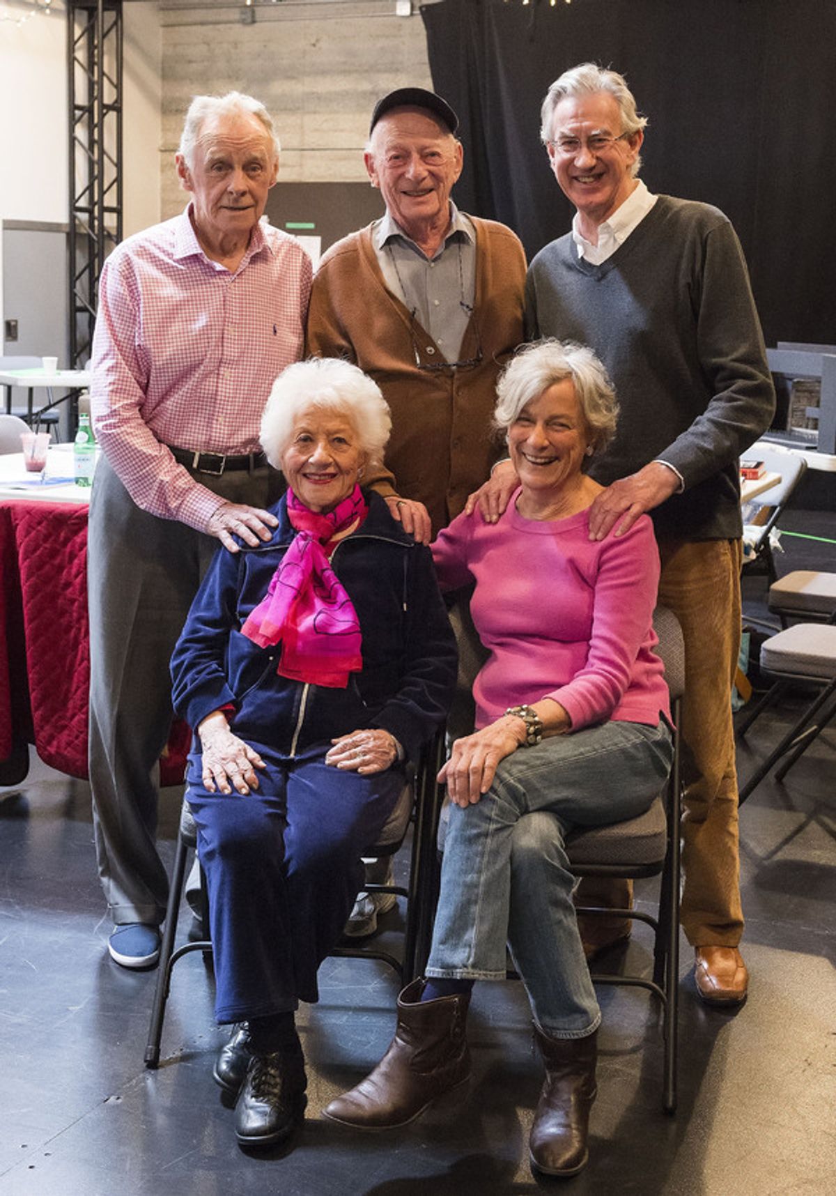 (back row) James Greene, Alan Mandell and Barry McGovern; (front row) Charlotte Rae and Anne Gee Byrd at 
