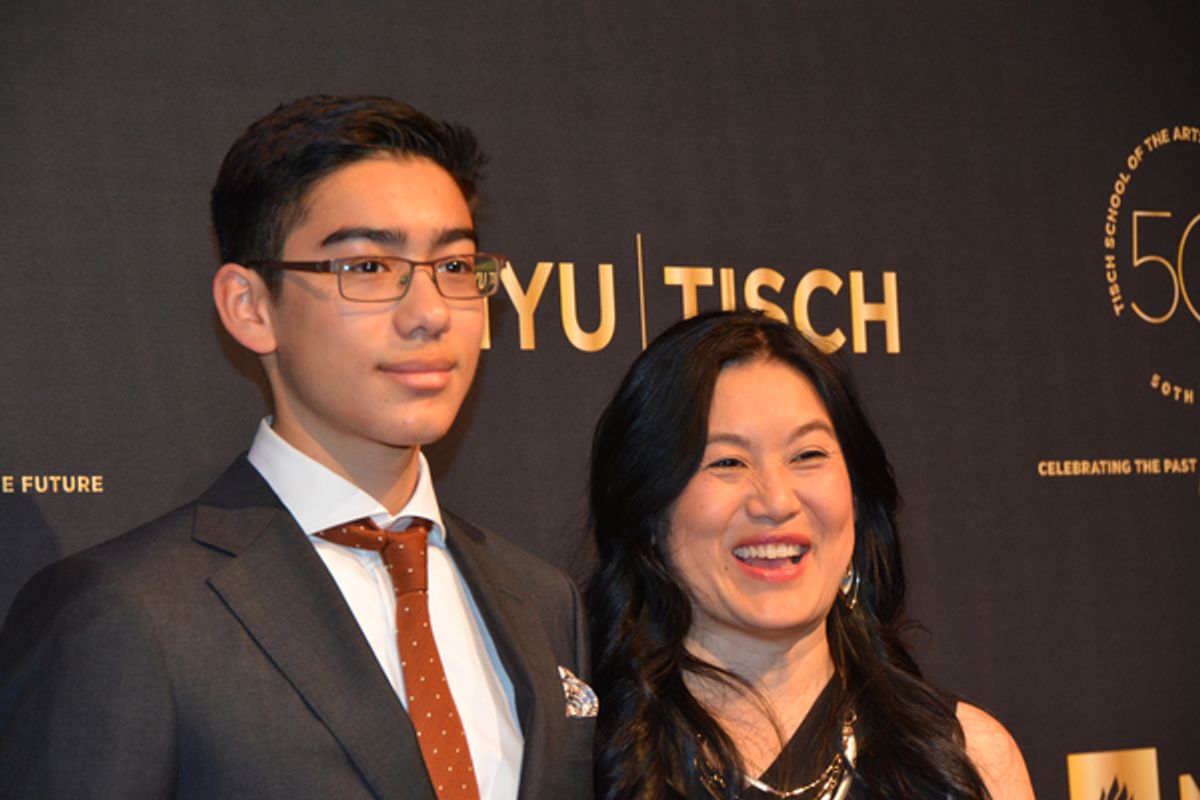 Lili Chang with her son Eli at Alec Baldwin, Spike Lee & More Celebrate NYU Tisch School of the Arts