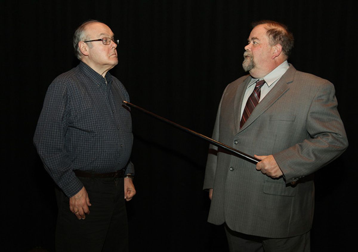 Sir Francis Chesney (Gene Ellis) in conversation with Stephen Spettigue (Ira Rappaport). at 