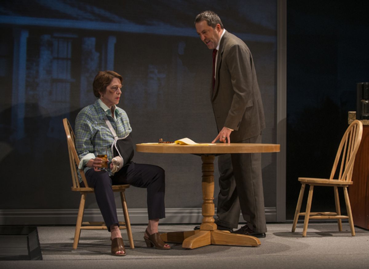 Laura T. Fisher (Mary Page Marlowe) and ensemble member Ian Barford (Ray)  at 