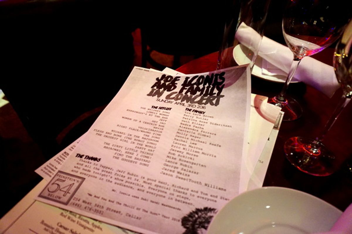 The program for Joe Iconis & Family at 