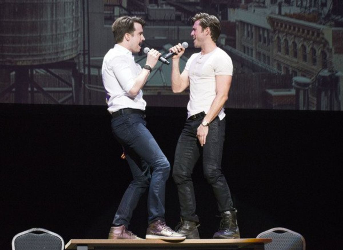Gavin Creel and Aaron Tveit at 