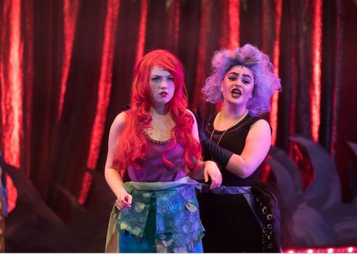 Mackenzie Germain (Ariel) and Maeve Barth-Dwyer (Ursula); Photo by Keith Kowalsky	 at 