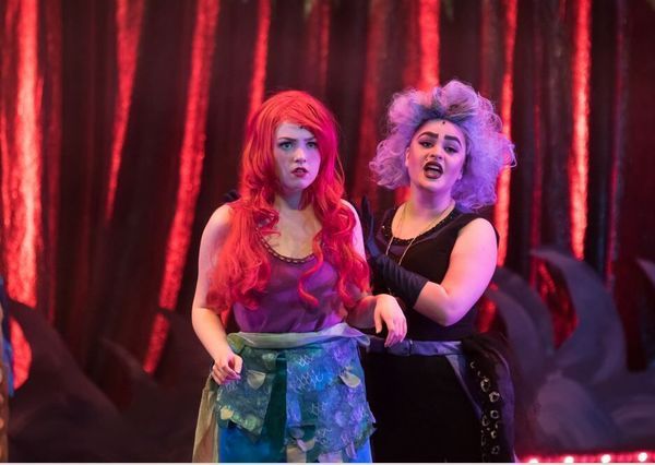 Mackenzie Germain (Ariel) and Maeve Barth-Dwyer (Ursula); Photo by Keith Kowalsky	 Photo