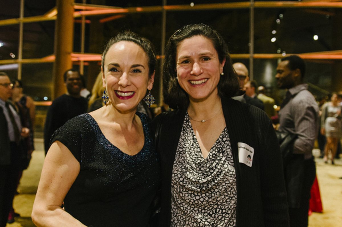 Cast member Susan Rome (Lady Bird Johnson) and Lucinda Desha Robb, granddaughter of President Lyndon Baines Johnson at 