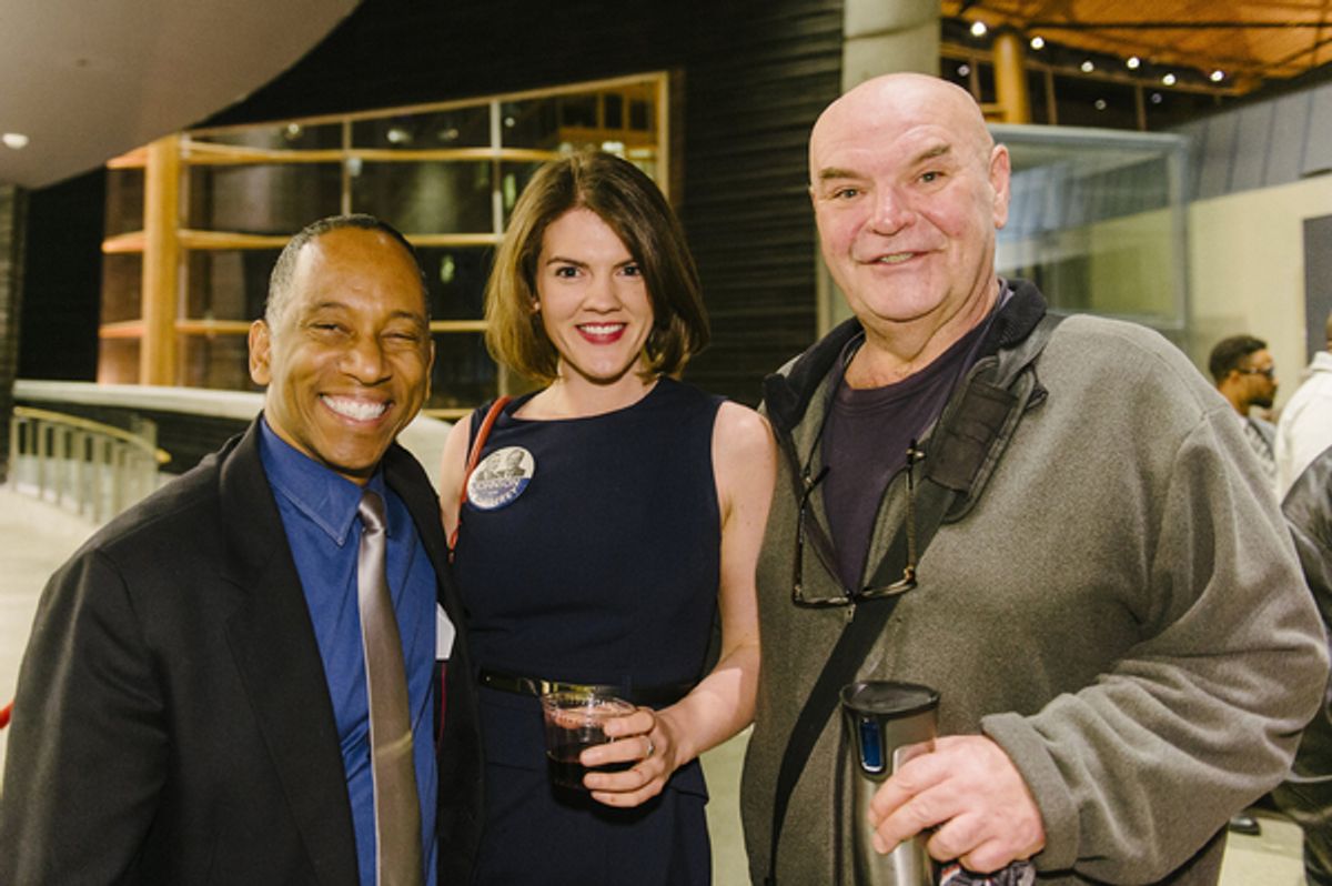 Director of Artistic Programming Robert Barry Fleming, Directing Assistant Farrell Parker and cast member Jack Willis  at 