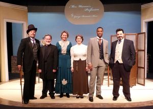 The cast of Mrs. Warren's Profession: From left: Frank Krueger, Ken MacFarlane, Susan Hardie, Jenny Tovey, Brooks Darnell, Craig Jessen @ BroadwayWorld The cast of Mrs. Warren's Profession: From left: Frank Krueger, Ken MacFarlane, Susan Photo