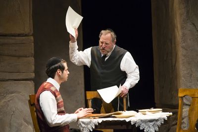 Miles G. Jackson as Asher Lev and Bob Ari as Aryeh Lev Photo