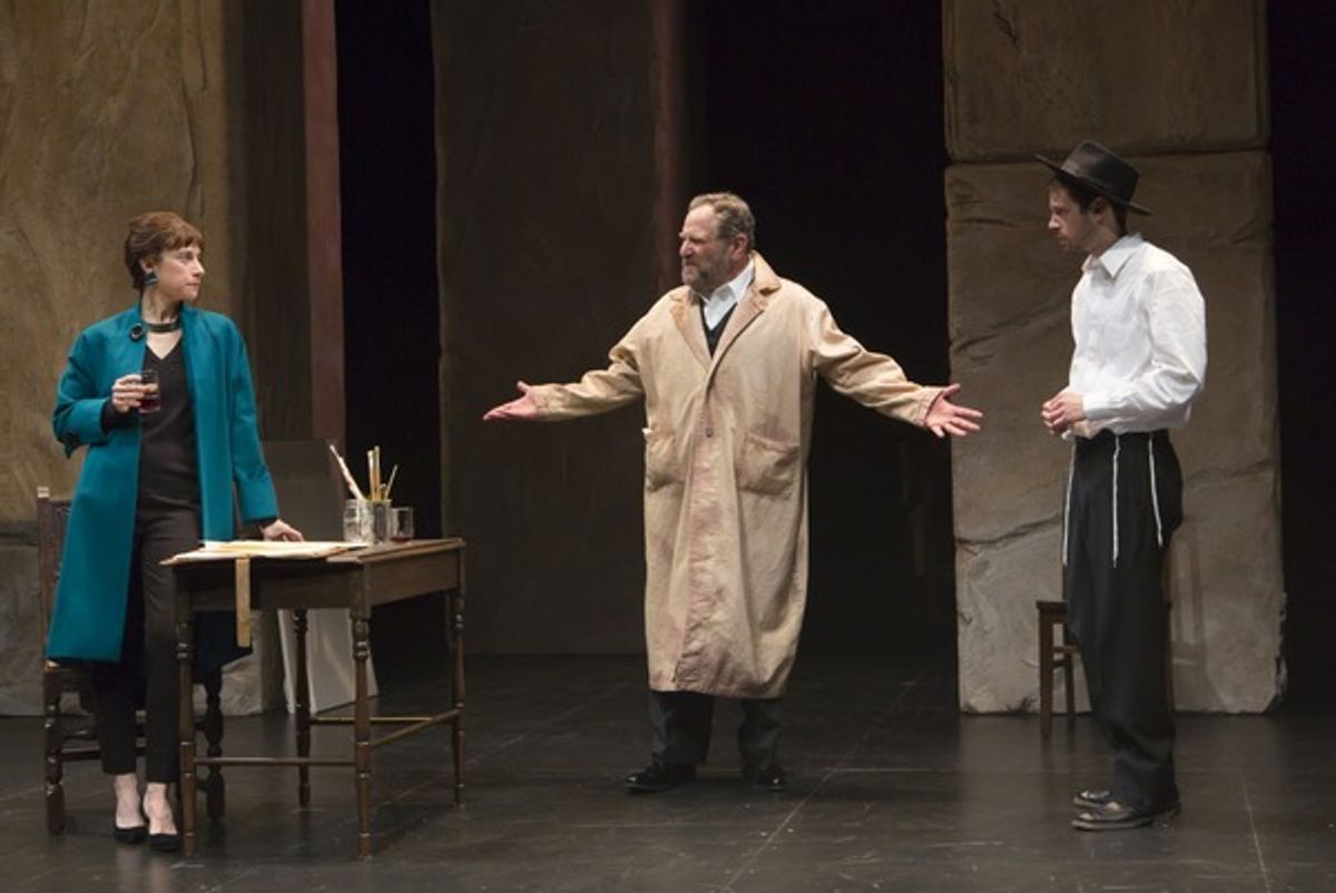 Lena Kaminsky as Anna Schaeffer, Bob Ari as Jacob Kahn, and Miles G. Jackson as Asher Lev at 
