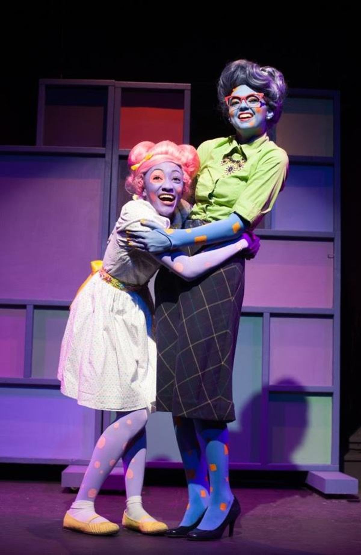 Tyla Collier as Lily Polkadot and Shelby Ringdahl as Ms. Square at 