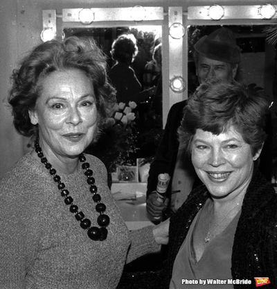 Eli Wallach & Anne Jackson visit Irene Worth starring in  Ibsen's ''John Gabriel Bork Photo