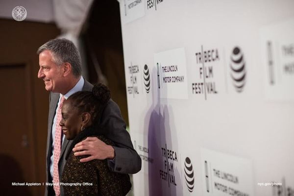 Bill de Blasio and Chirlane McCray at 
