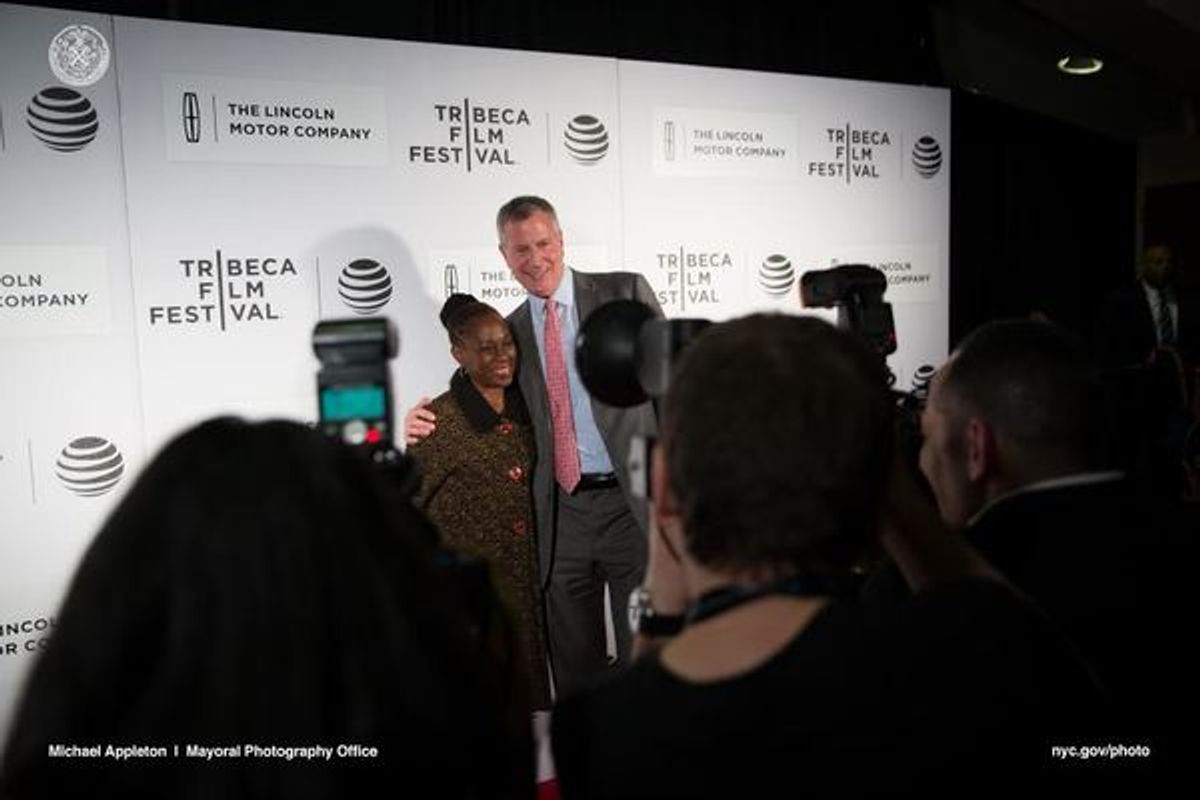 Chirlane McCray and Bill de Blasio at 
