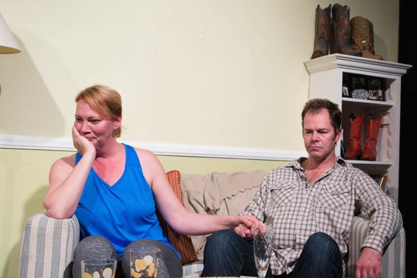 Kate (Karen Wray) consoles A.J. (Derek Long) Photo