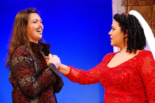 Elisabeth Preston (Petruchio), Tiffany Abercrombie (Katharina) Photo