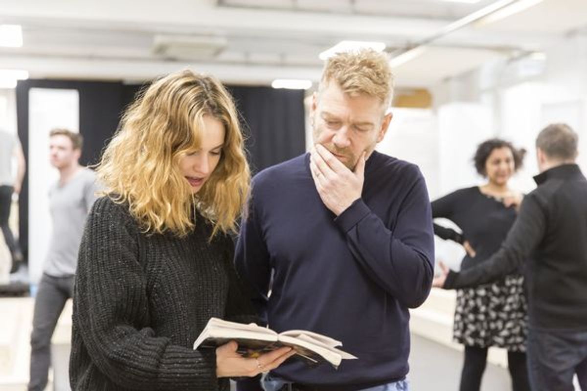 Lily James, Kenneth Branagh at 