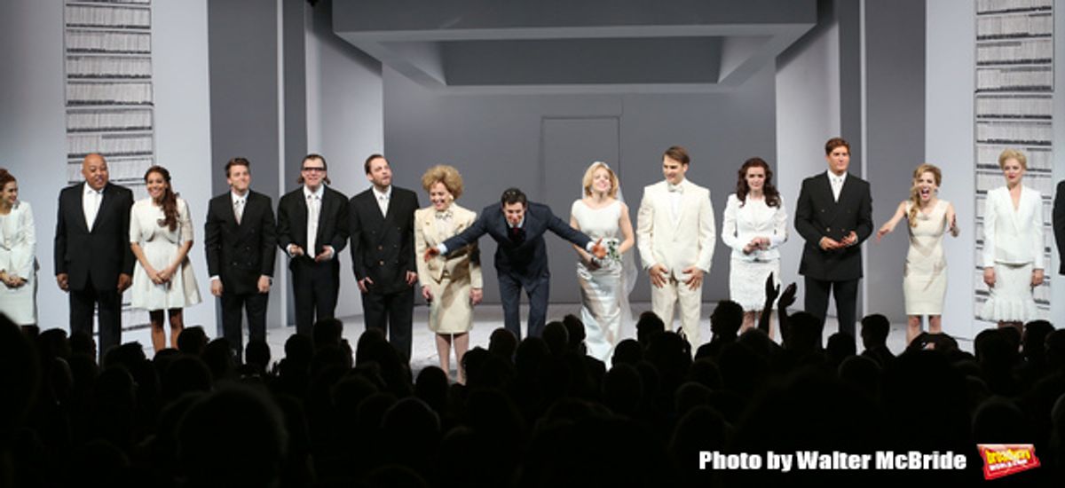 Theo Stockman, Alice Ripley, Benjamin Walker, Helene Yorke, Drew Moerlein and Jennifer Damiano with the cast  at 