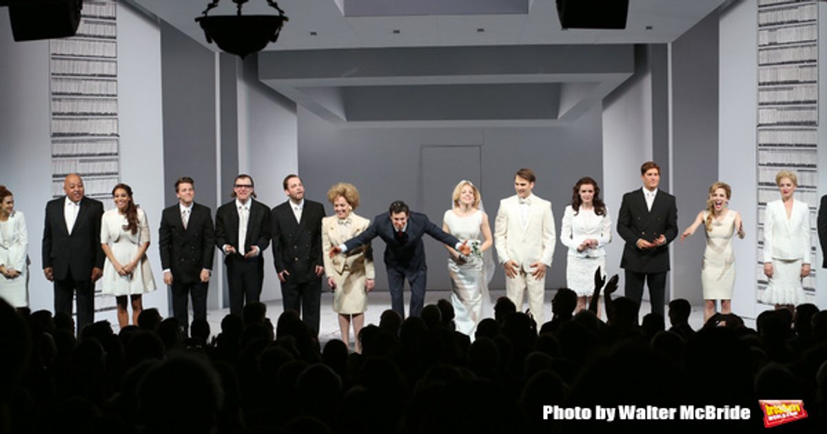 Theo Stockman, Alice Ripley, Benjamin Walker, Helene Yorke, Drew Moerlein and Jennifer Damiano with the cast  at 