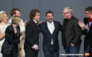 Lynne Page, Rupert Goold, Duncan Sheik, Bret Easton Ellis and cast  Photo