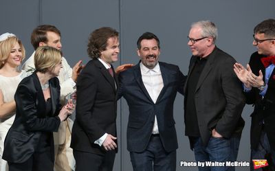 Lynne Page, Rupert Goold, Duncan Sheik, Bret Easton Ellis and cast  Photo