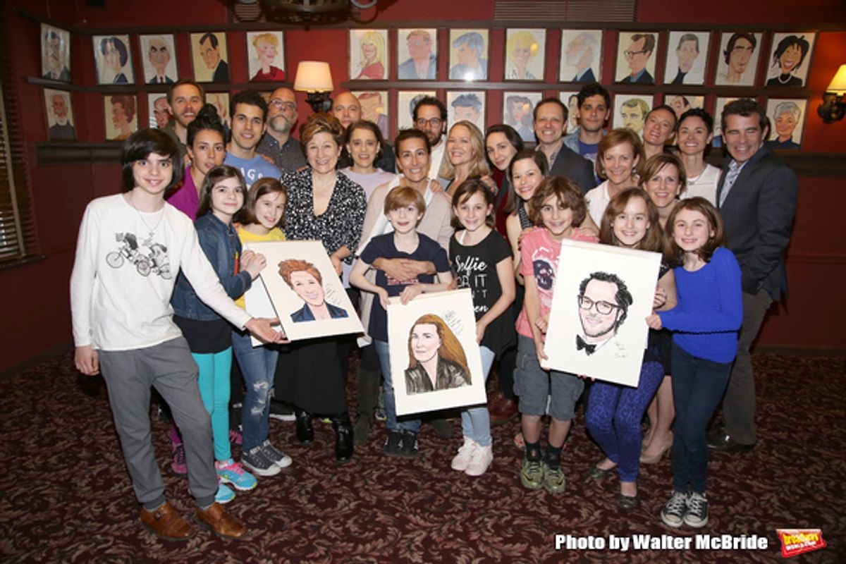 Jeanine Tesori, Lisa Kron, and Sam Gold with the cast at 
