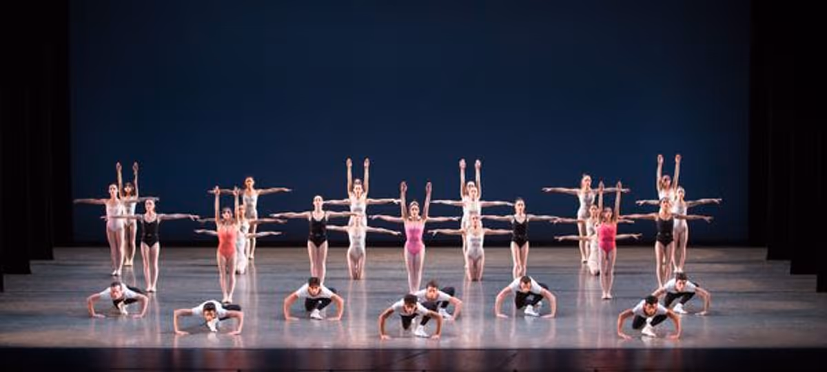 Miami City Ballet dancers in SYMPHONY IN THREE MOVEMENTS. Choreography by George Balanchine, Copyright The George Balanchine Trust. at 