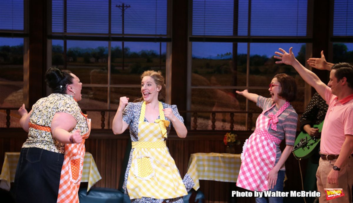 Keala Settle, Jessie Mueller, Kimiko Glenn  and Christopher Fitzgerald  at 