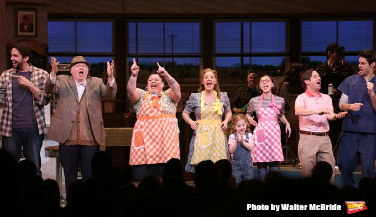 Nick Cordero, Dakin Matthews, Keala Settle, Jessie Mueller, Claire Keane, Kimiko Glenn, Christopher Fitzgerald and Drew Gehling  at 