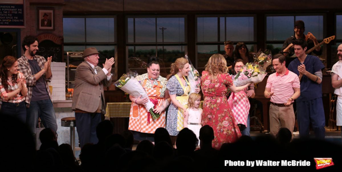 Nick Cordero, Dakin Matthews, Keala Settle, Jessie Mueller, Kimiko Glenn, Christopher Fitzgerald and Drew Gehling with the cast  at 