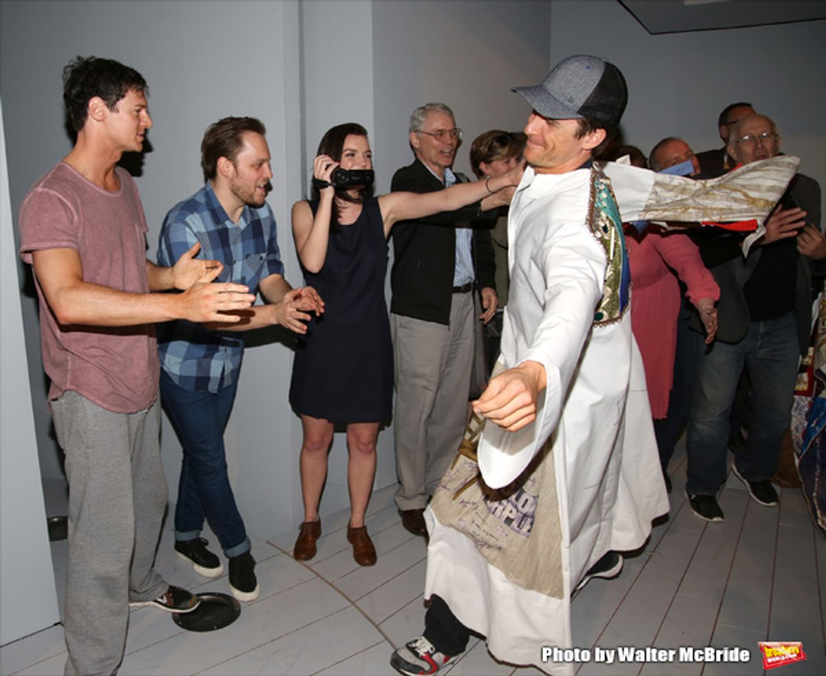 Alex Michael Stoll with Benjamin Walker, Theo Stockman and Jennifer Damiano at 