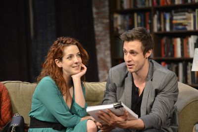 Whose book is Ethan (Michael Shenefelt) holding? With Megan Hayes. Photo by Greg Moon Photo