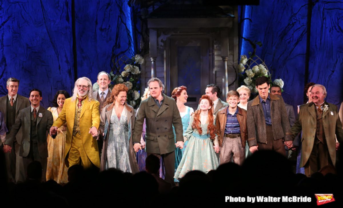 Terrence Mann, Carolee Carmello, Michael Park, Sarah Charles Lewis, Andrew Keenan-Bolger, Robert Lenzi and Fred Applegate with the cast  at 