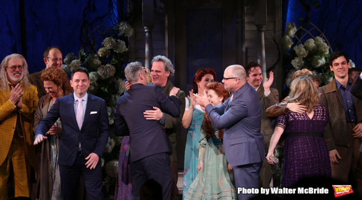 Creative team: Tim Federle, Chris Miller, Nathan Tysen, Claudia Shear with the cast  at 