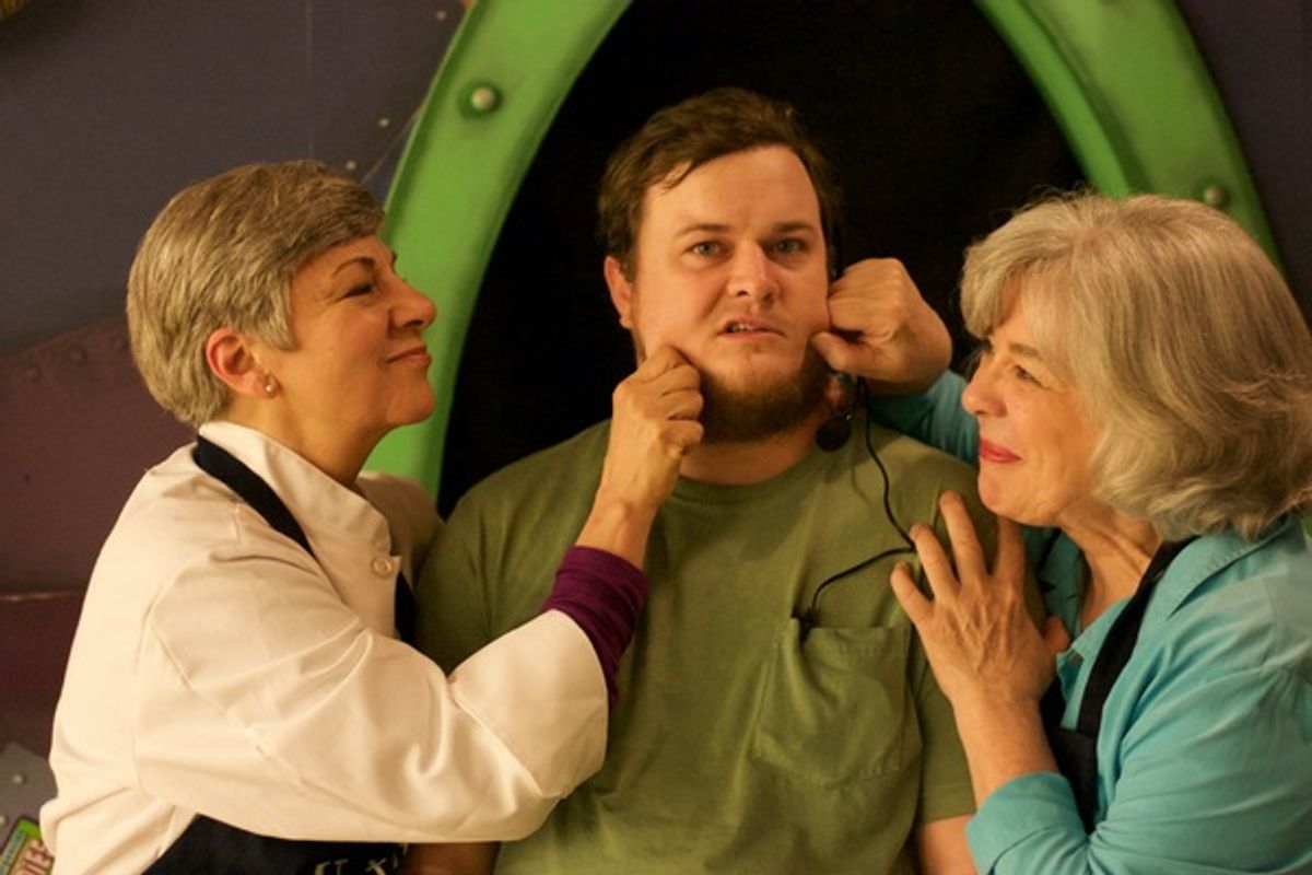 Betty Mitchell as Dolly, Pat Bell as Izzy, and Dylan Parker Singletary as Stephen Biddle at 