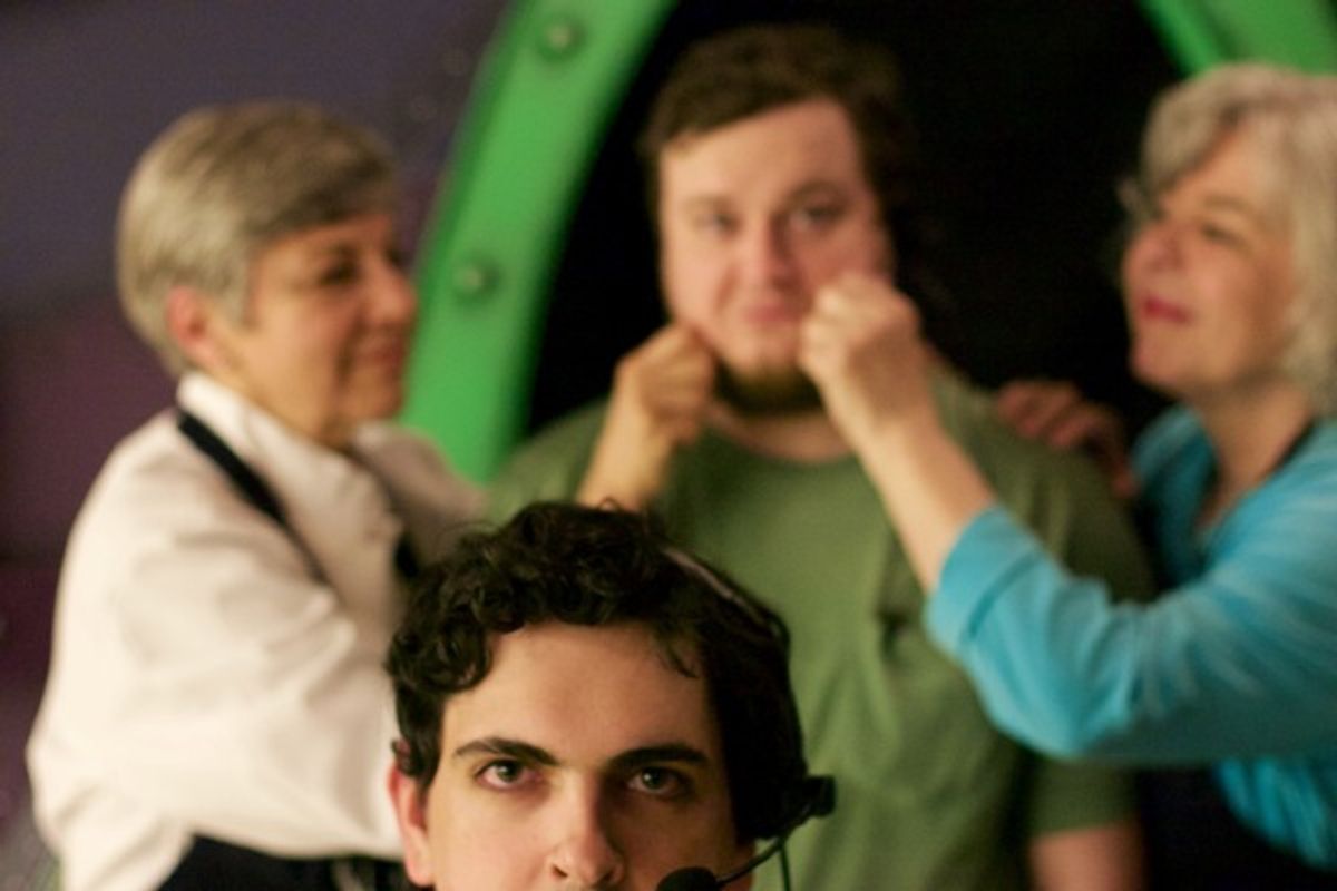 Betty Mitchell as Dolly, Pat Bell as Izzy, Dylan Parker Singletary as Stephen Biddle, and Ryan LaMotte as Rob the Camera Guy at 