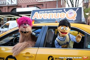 Trekkie Monster drives a New York City 'Avenue Q' Taxi with Princeton as his passenger @ BroadwayWorld Trekkie Monster drives a New York City 'Avenue Q' Taxi with Princeton as his passen Photo