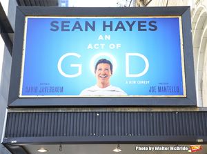 Theatre Marquee unveiling for 'An Act Of God' starring Sean Hayes at The Booth Theatr Photo