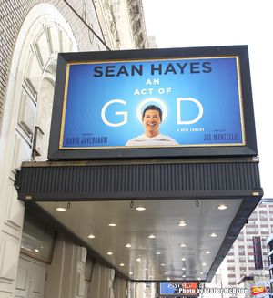Theatre Marquee unveiling for 'An Act Of God' starring Sean Hayes at The Booth Theatr Photo