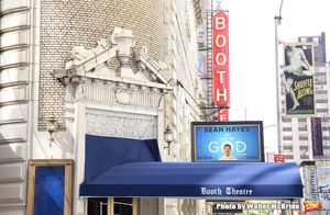 Theatre Marquee unveiling for 'An Act Of God' starring Sean Hayes at The Booth Theatr Photo
