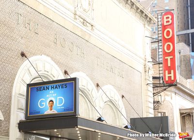 Theatre Marquee unveiling for 'An Act Of God' starring Sean Hayes at The Booth Theatr Photo