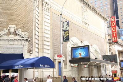 Theatre Marquee unveiling for 'An Act Of God' starring Sean Hayes at The Booth Theatr Photo