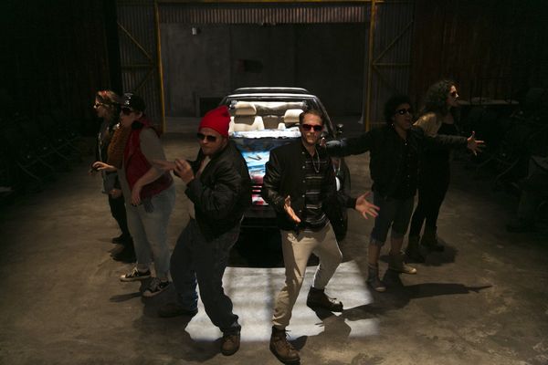 The cast of freeFall Theatre's 'MR. BURNS' Photo