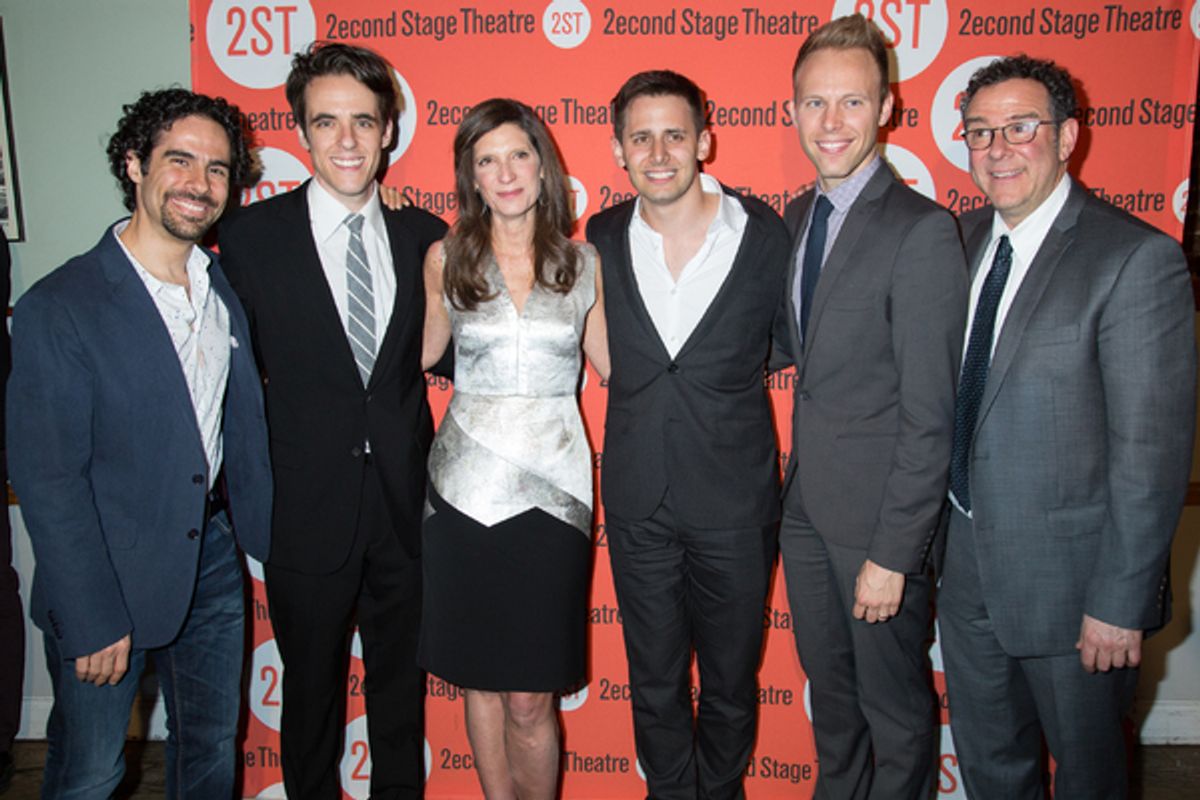 Alex Lacamoire, Steven Levenson, Stacey Mindich, Benj Pasek, Justin Paul, Michael Greif at 